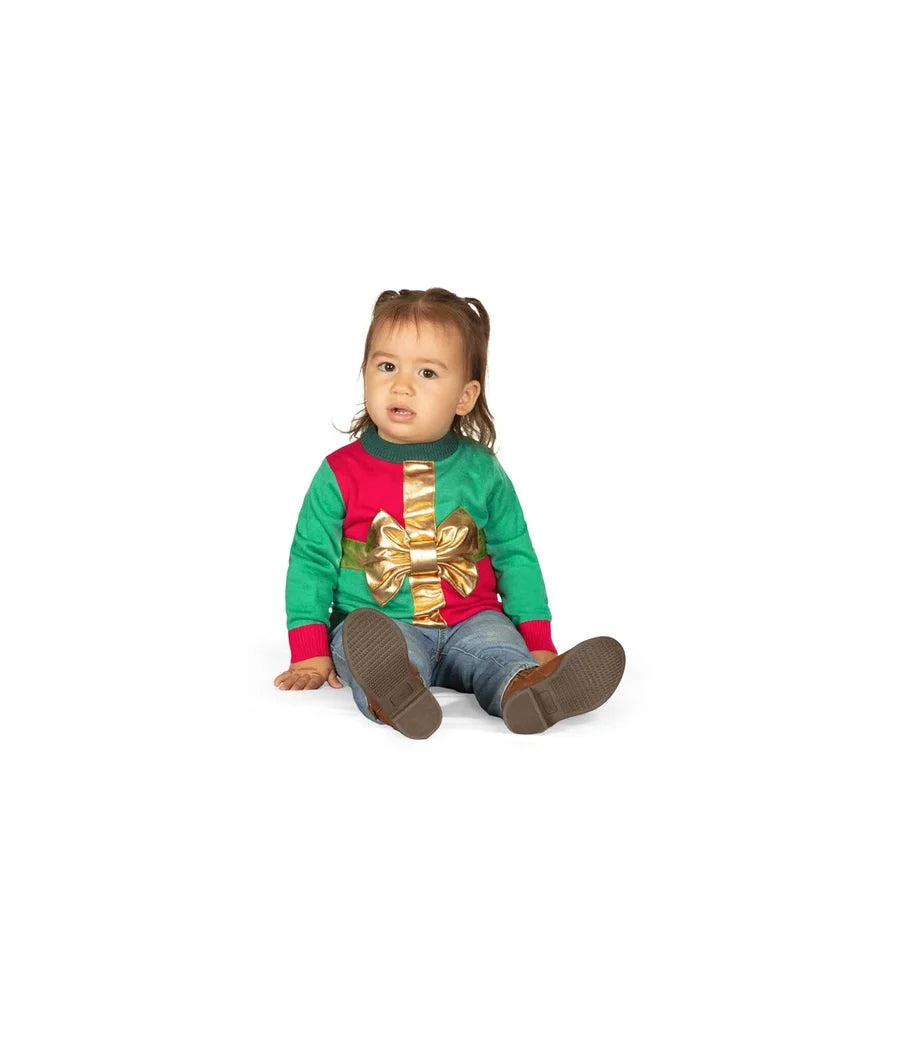 Baby Girl's Little Present Ugly Christmas Sweater
