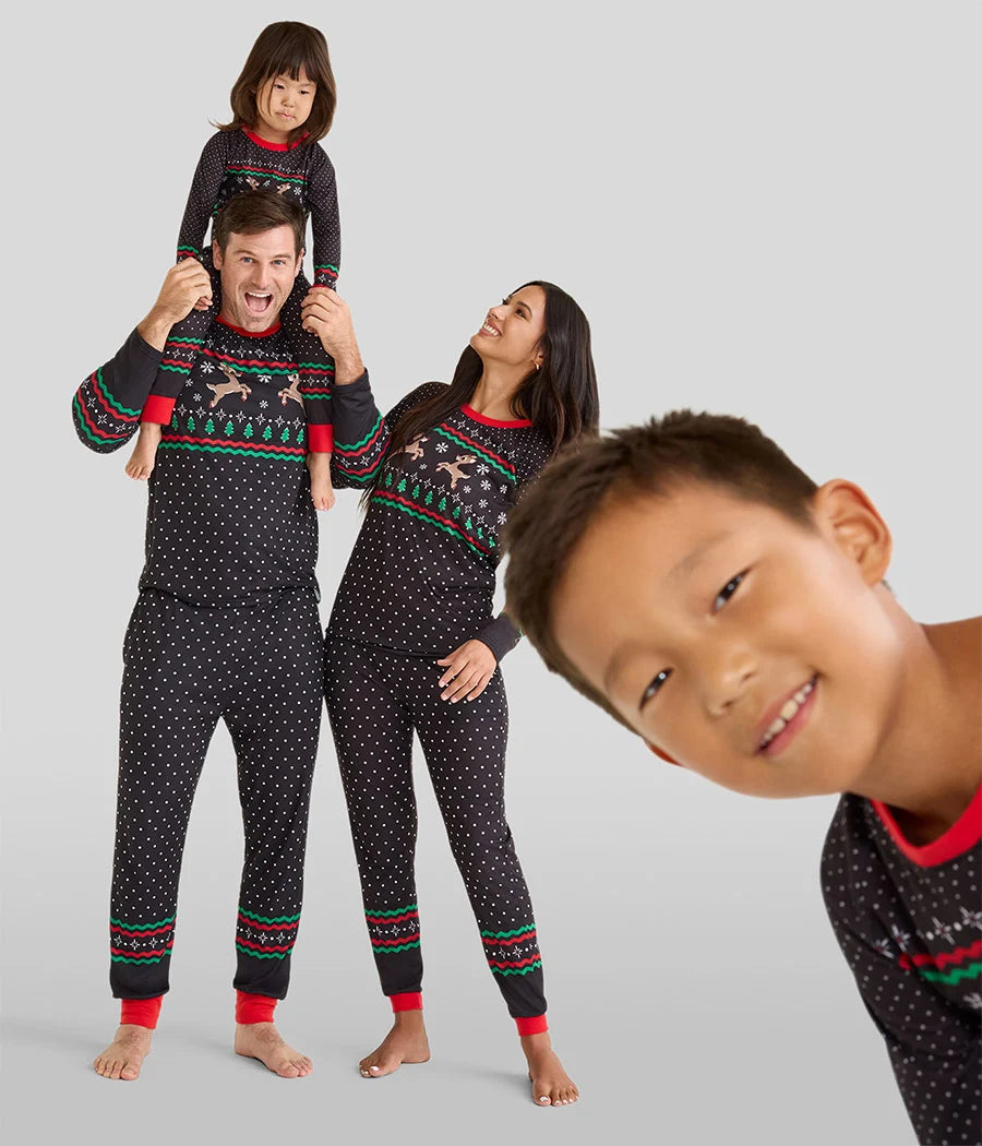 Baby Girl's Fair Isle Rudolph Crew Neck Pajama Set