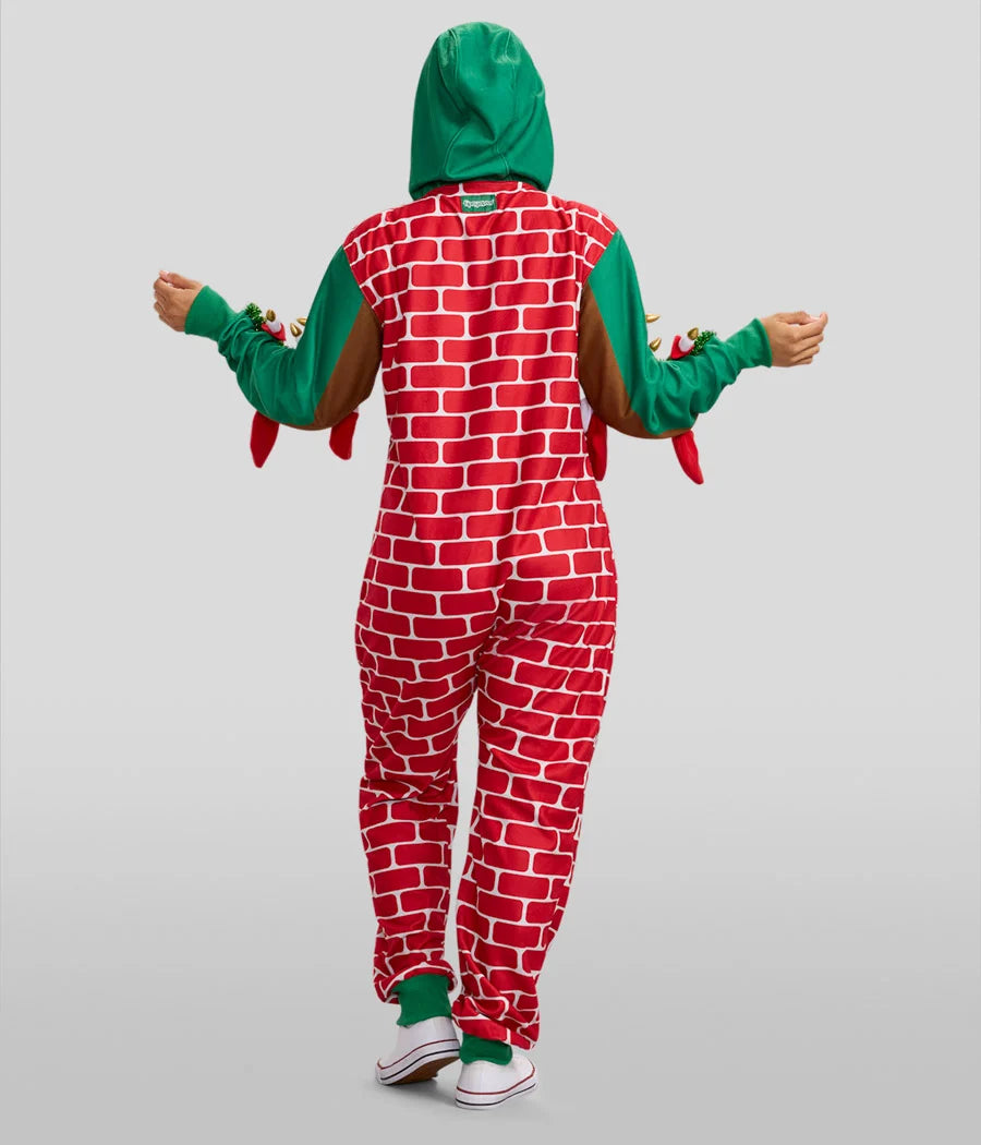 Women's Festive Fireplace Light Up Jumpsuit