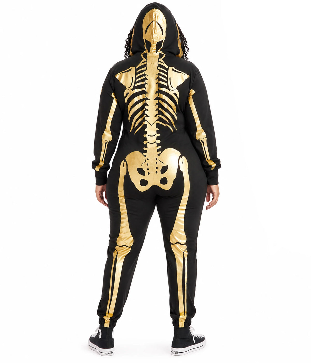 Women's Gold Skeleton Plus Size Costume