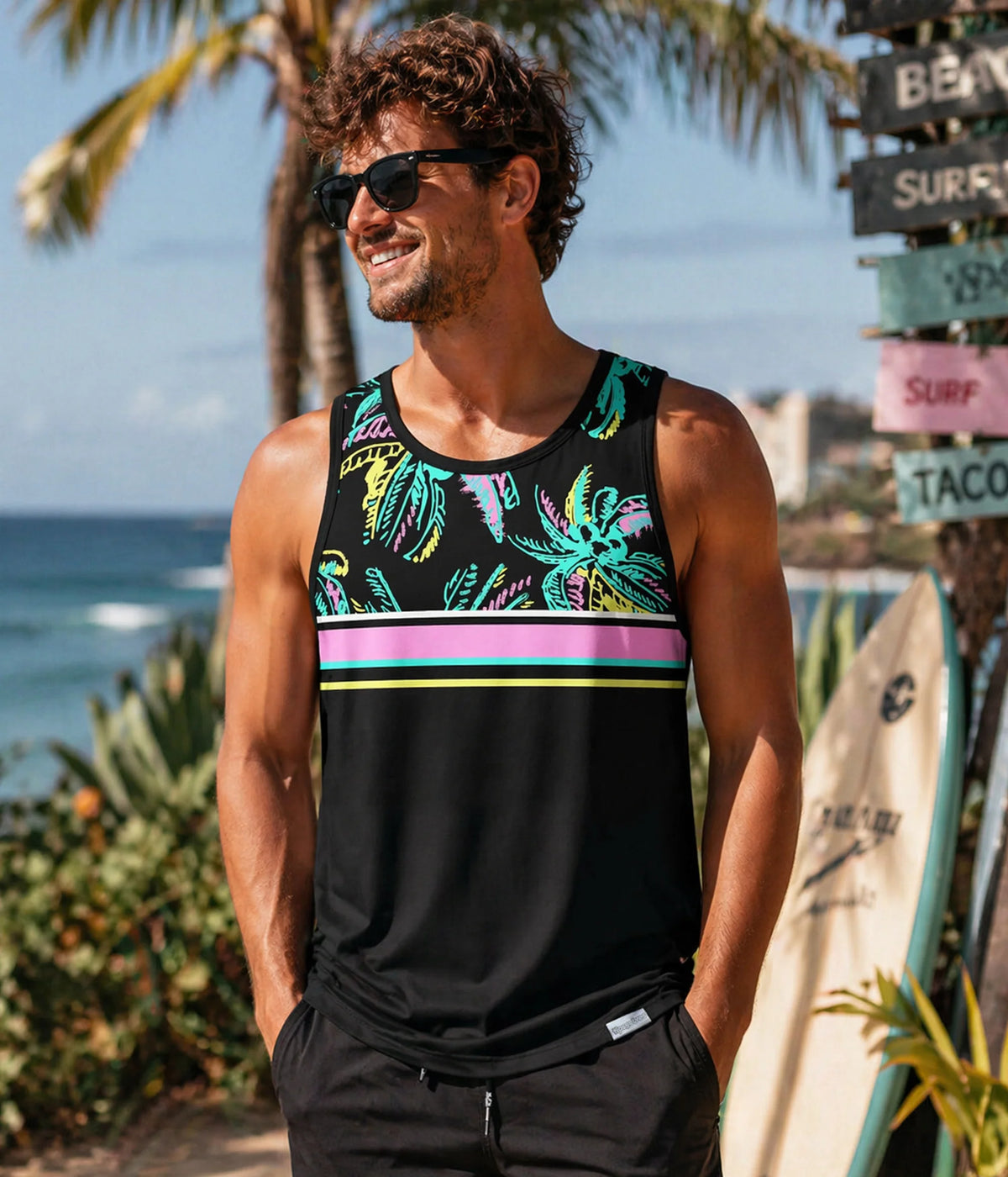 Men's Painted Palms Tank Top