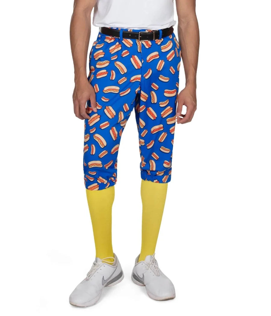 Men's Hot Dog Golf Knickers with Yellow Golf Socks