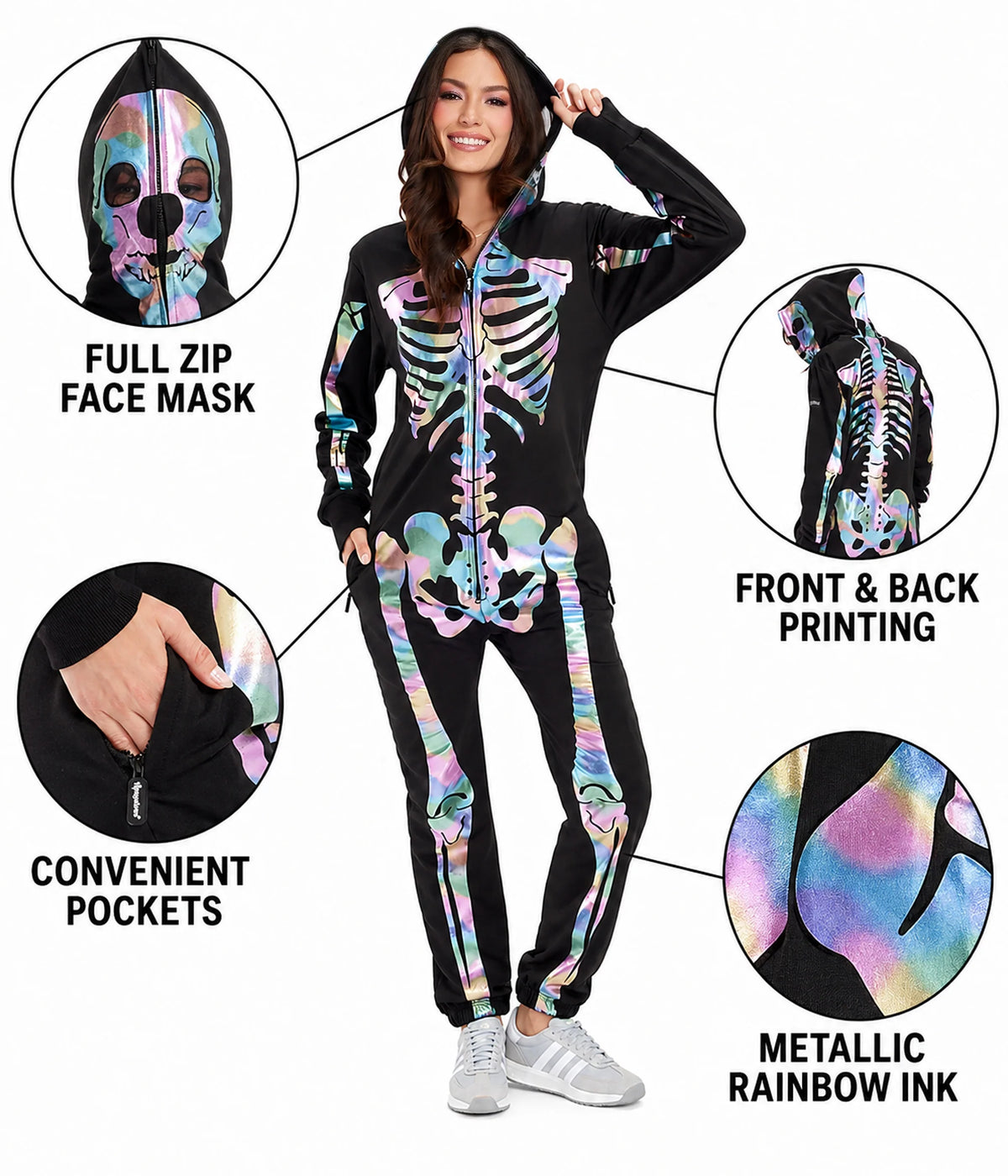 Women's Iridescent Skeleton Costume