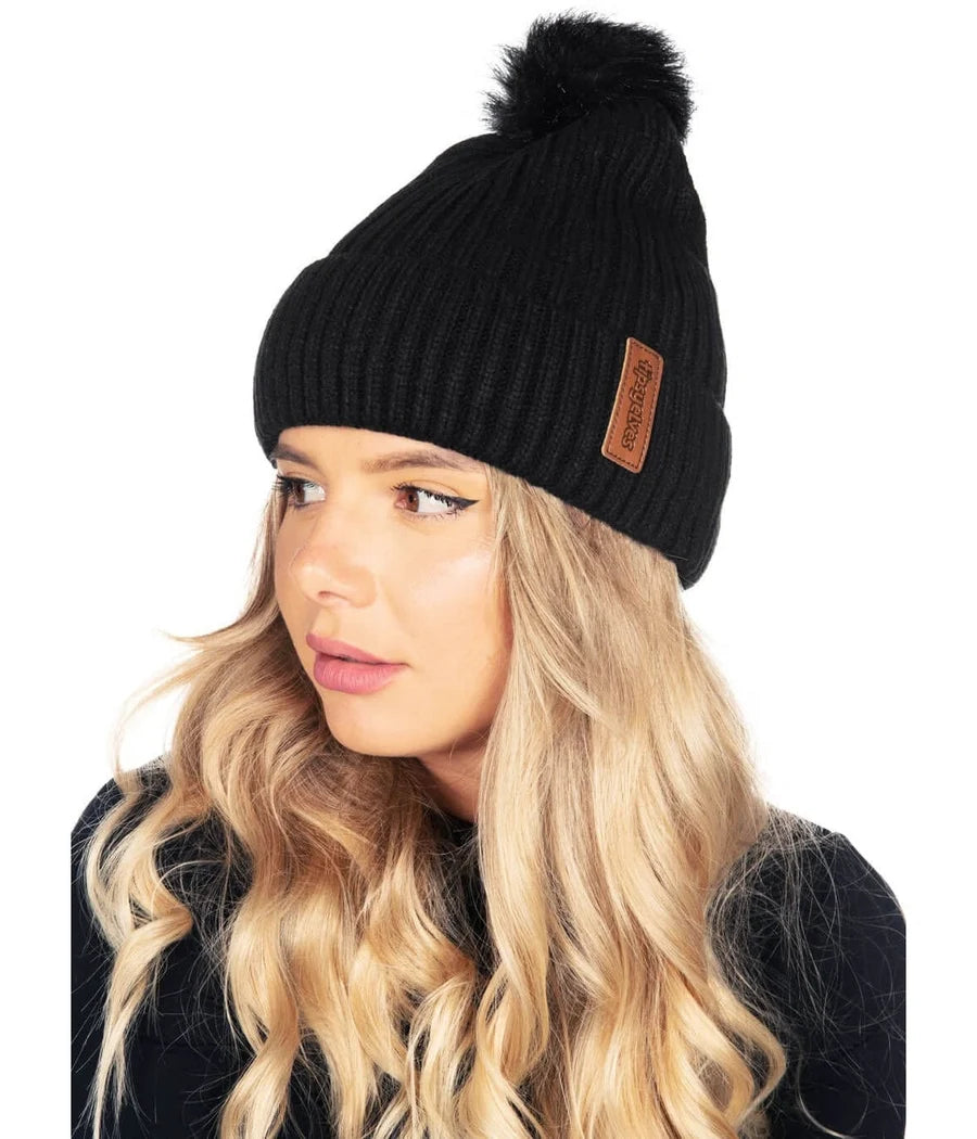 Black Pom Beanie