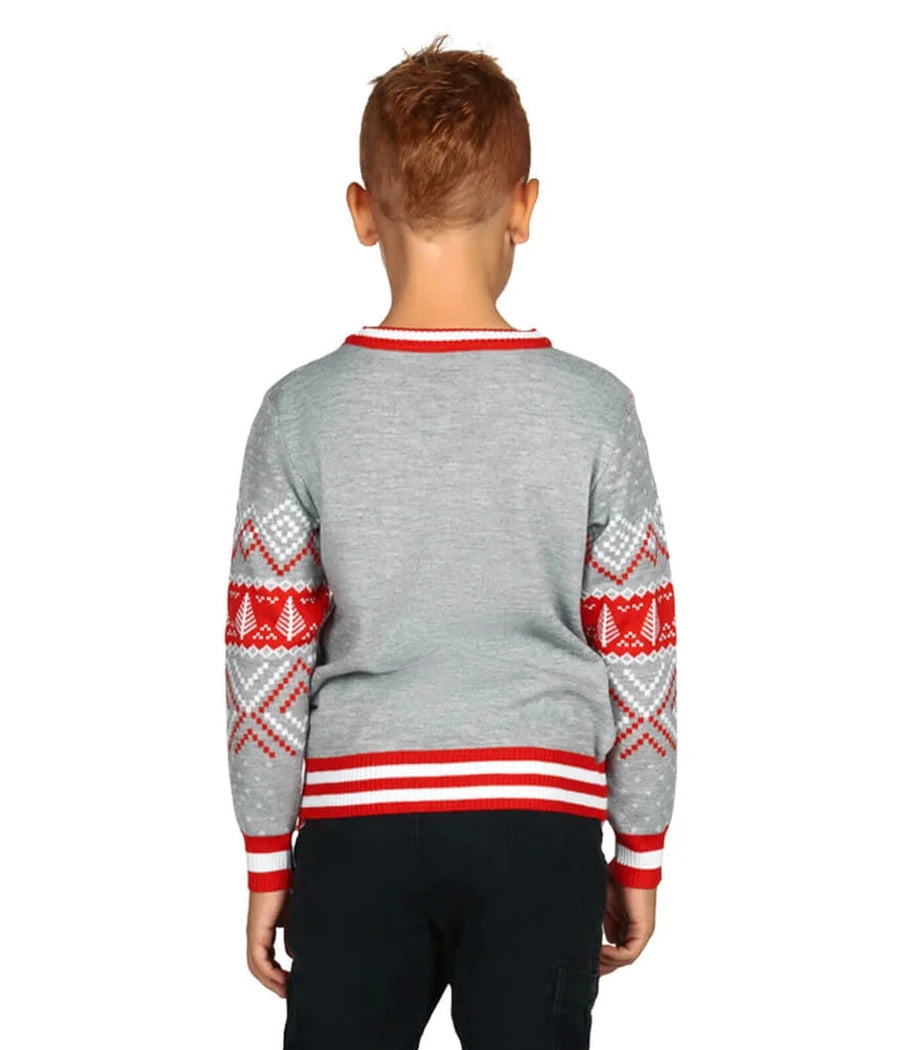 Boy's Sequin Rudolph Light Up Ugly Christmas Sweater