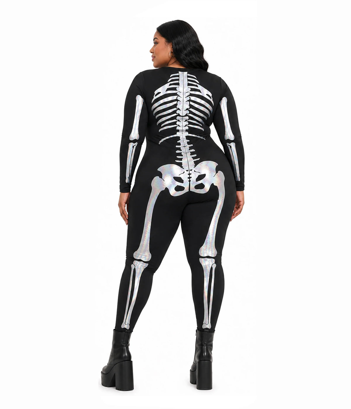 Shimmer Skeleton Bodysuit Plus Size Costume