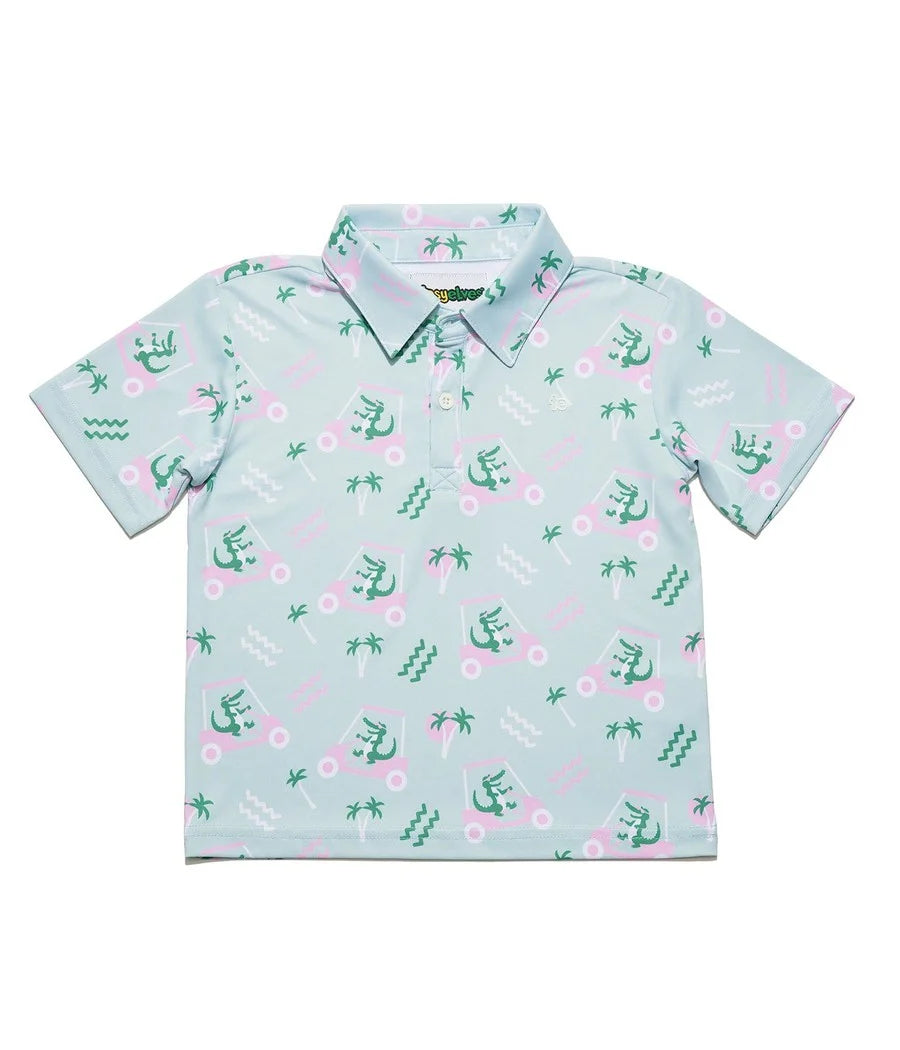 Toddler Boy's Golf Cart Gator Golf Polo