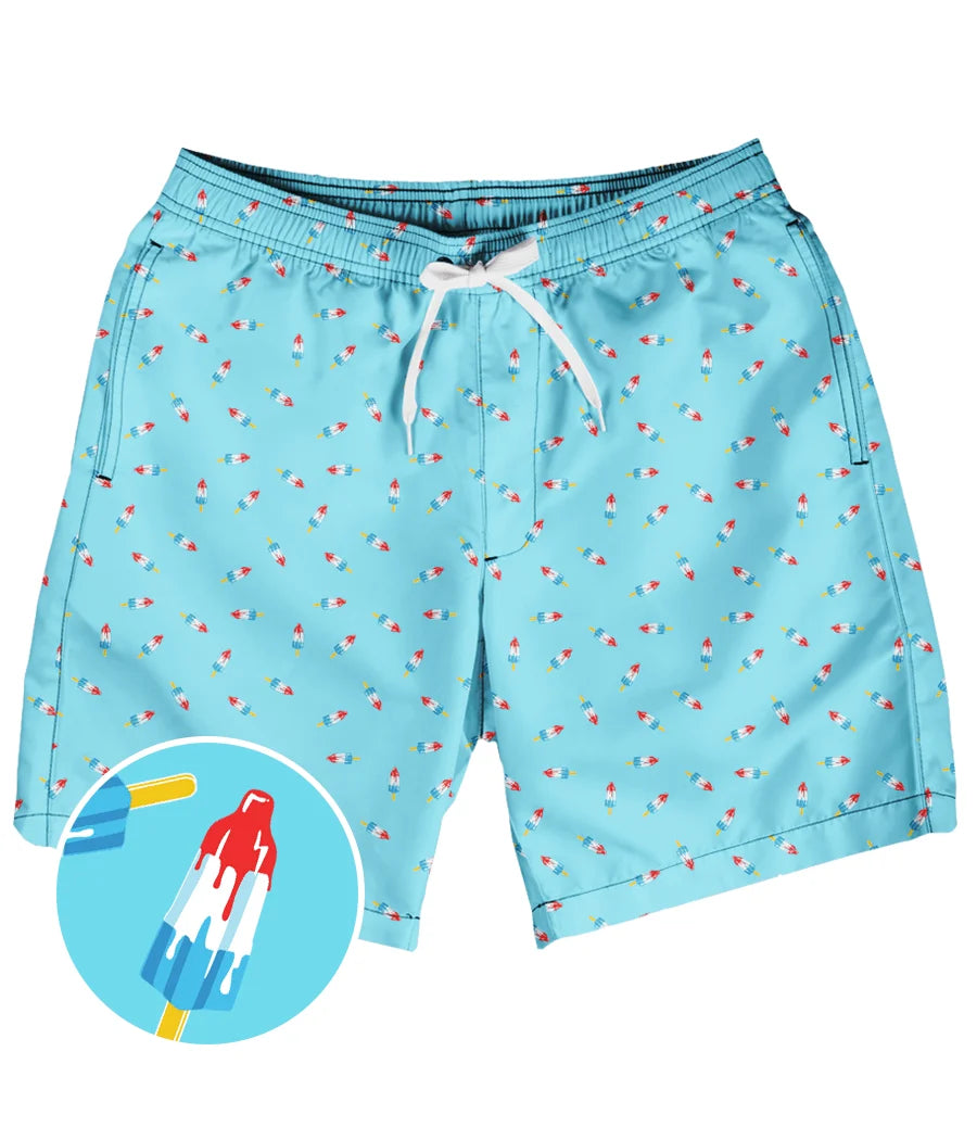 Patriotic Pops Stretch Swim Trunks - 7.5" Inseam