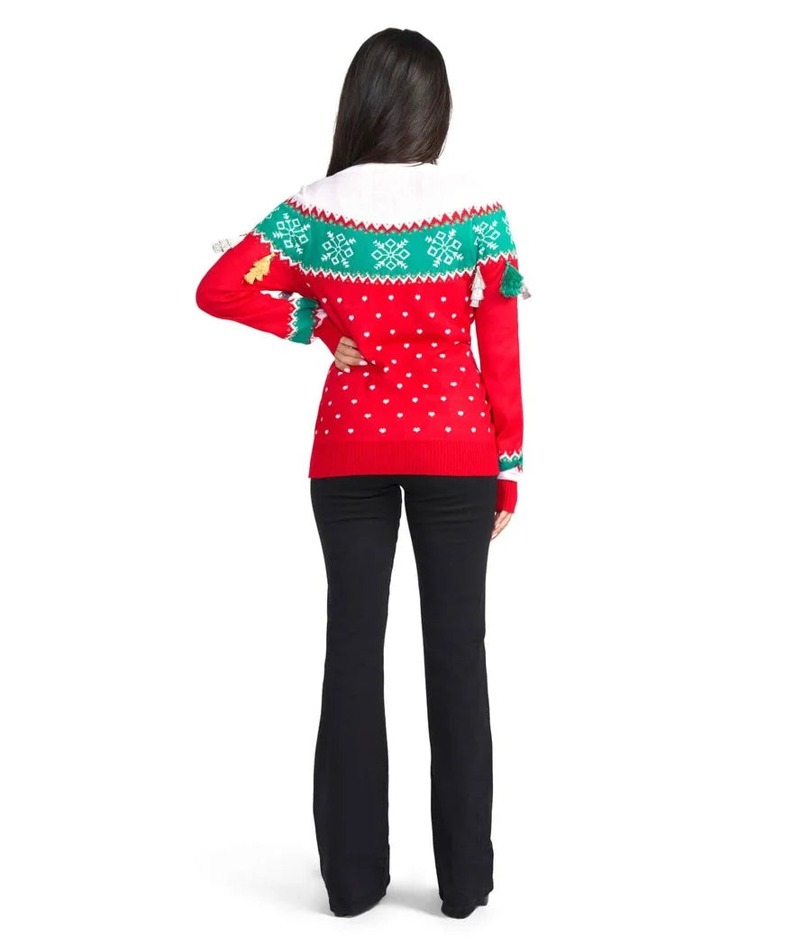 Women's Feliz Navidad Tassel Ugly Christmas Sweater