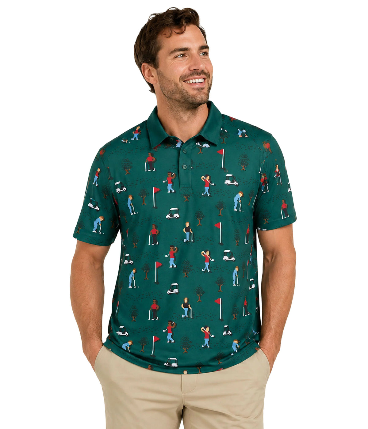 Men's Pixel Par Golf Polo
