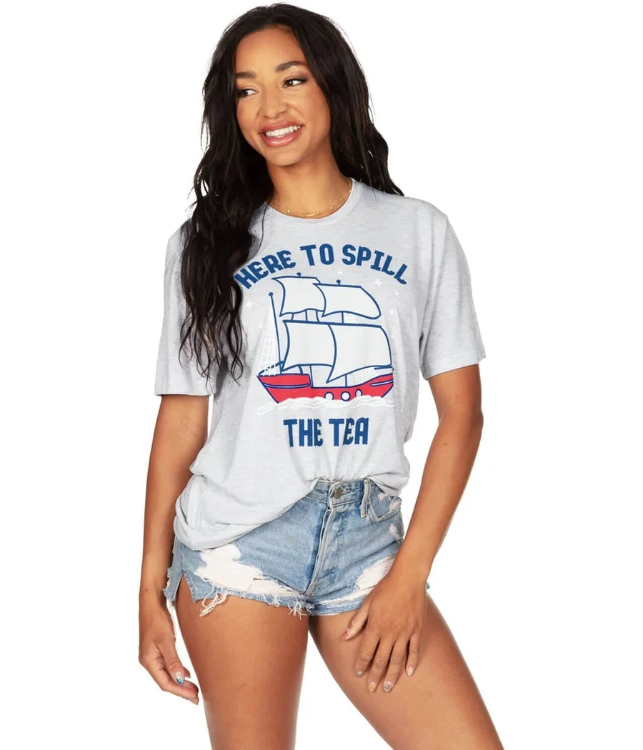 Women's Spill the Tea Oversized Boyfriend Tee