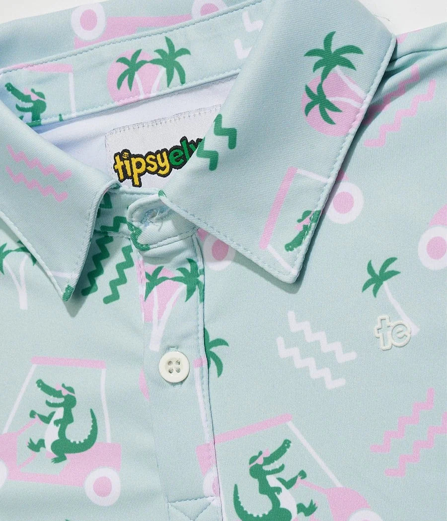 Toddler Girl's Golf Cart Gator Golf Polo