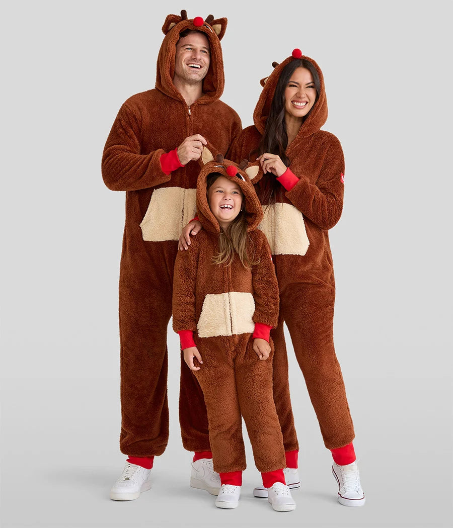 Matching Rudolph Sherpa Family Jumpsuits