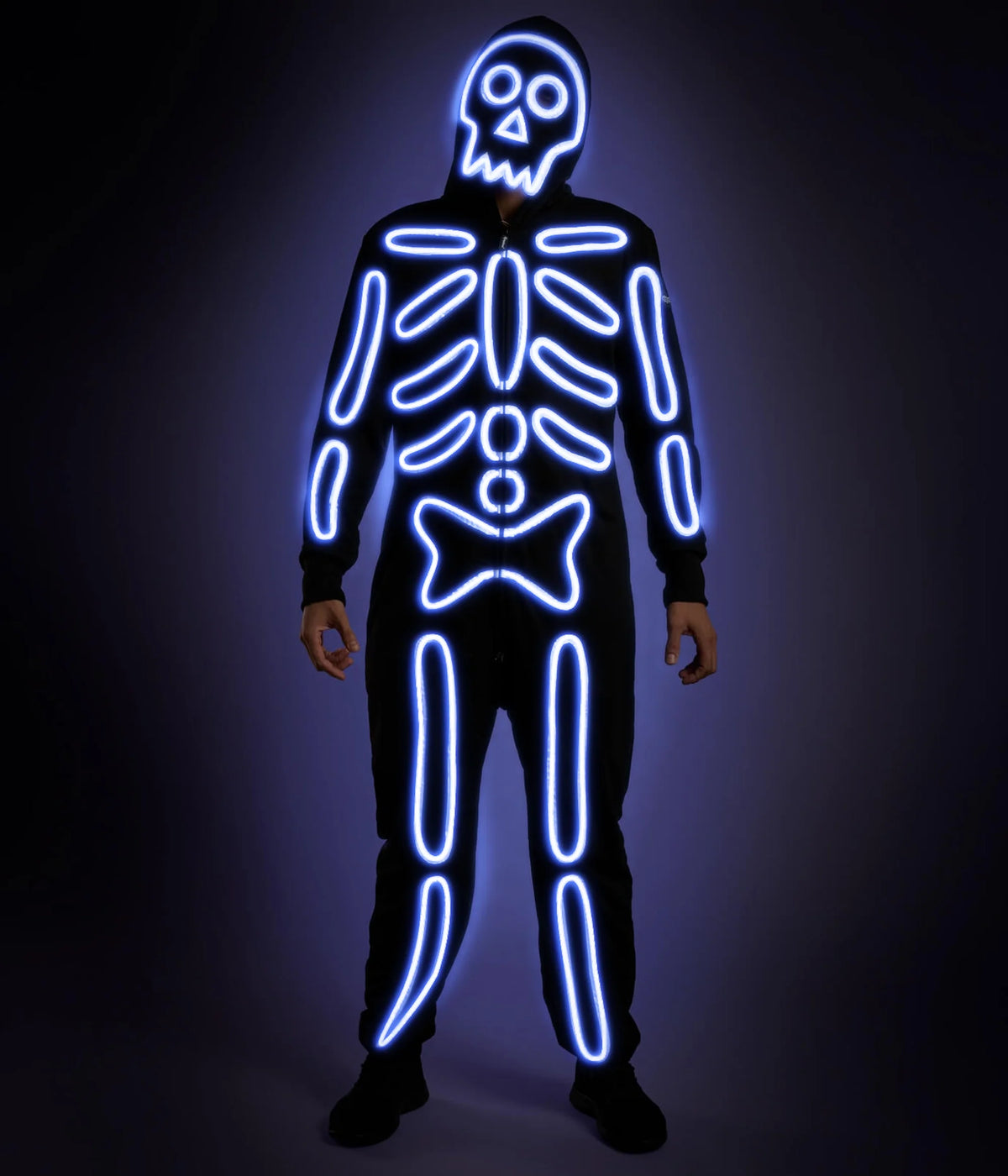 Men's Neon LED Light Up Skeleton Costume