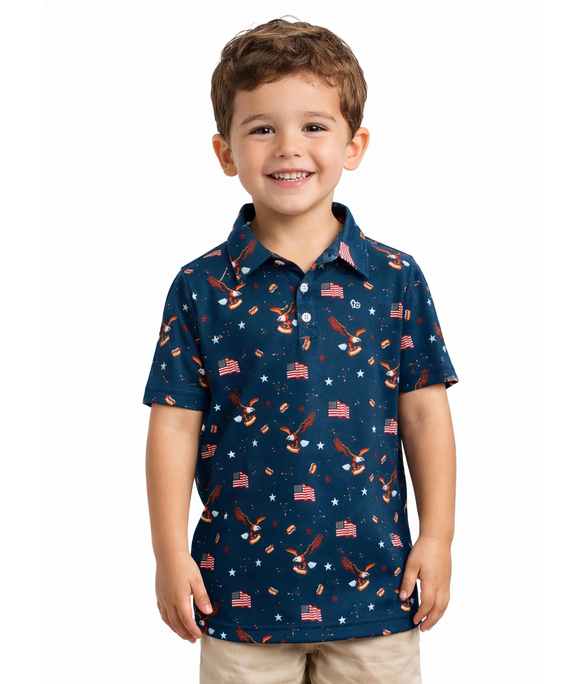Toddler Boy's 8-Bit Eagle Golf Polo
