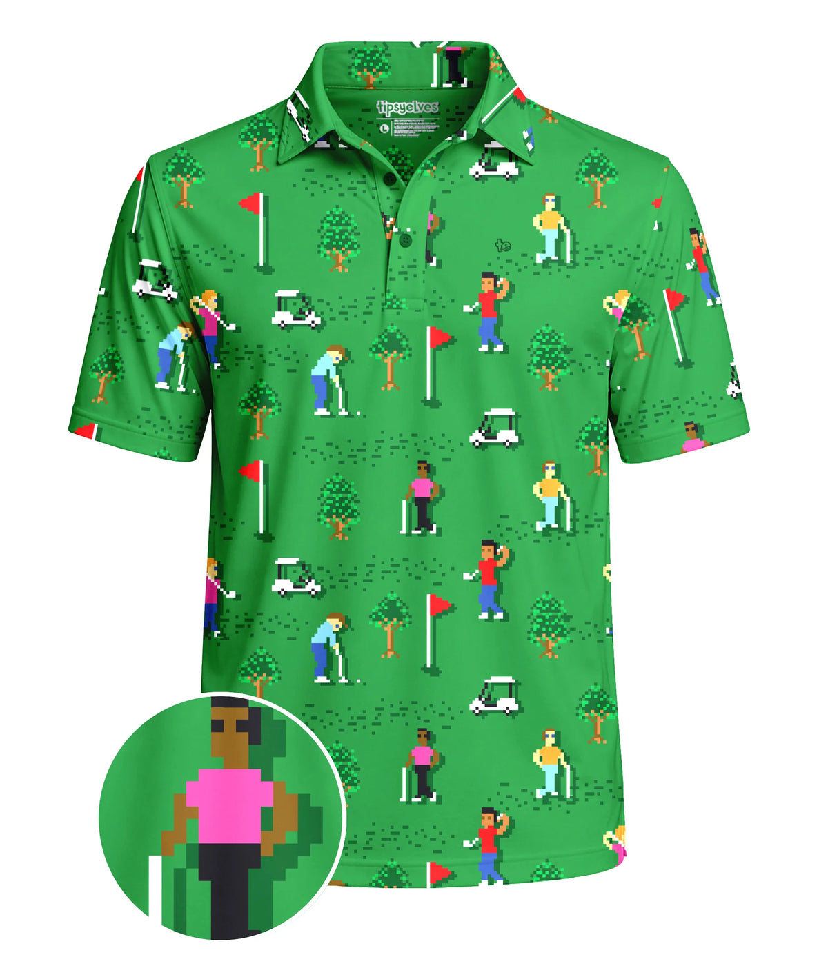 Men's 8-Bit Birdie Golf Polo