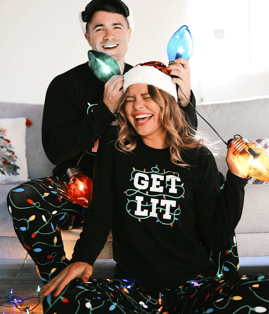 Matching Get Lit Couples Pajamas