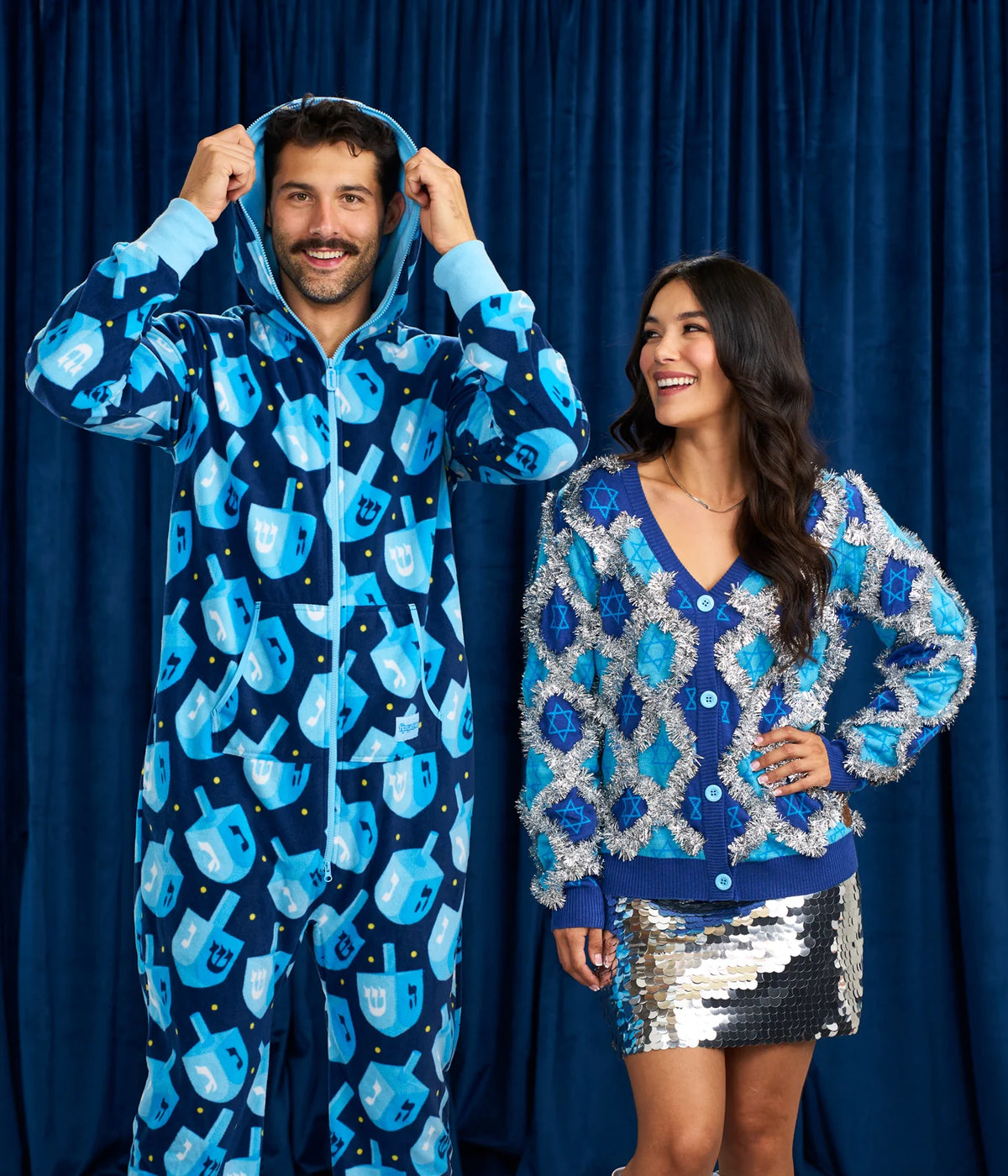 Women's Hanukkah Tinsel Cardigan Sweater