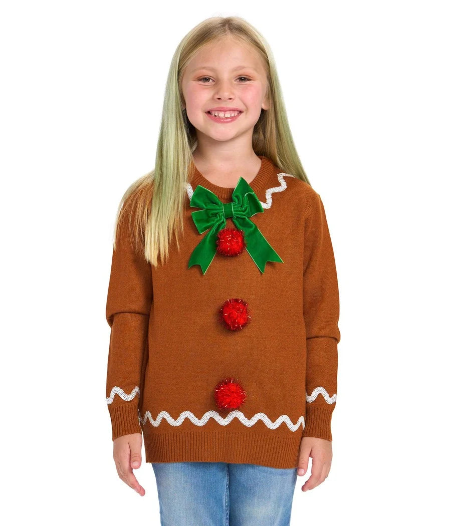Girl's Gingerbead Ugly Christmas Sweater