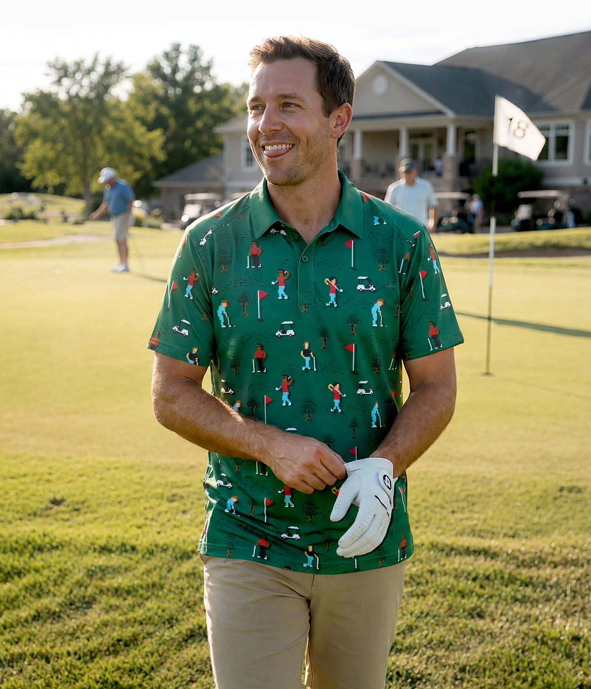 Men's Pixel Par Golf Polo