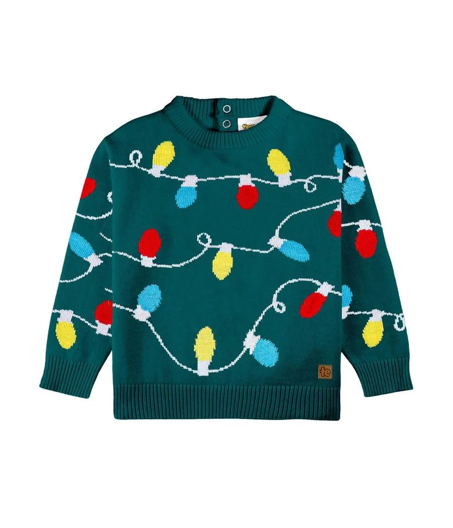 Baby Girl's Green Christmas Lights Sweater