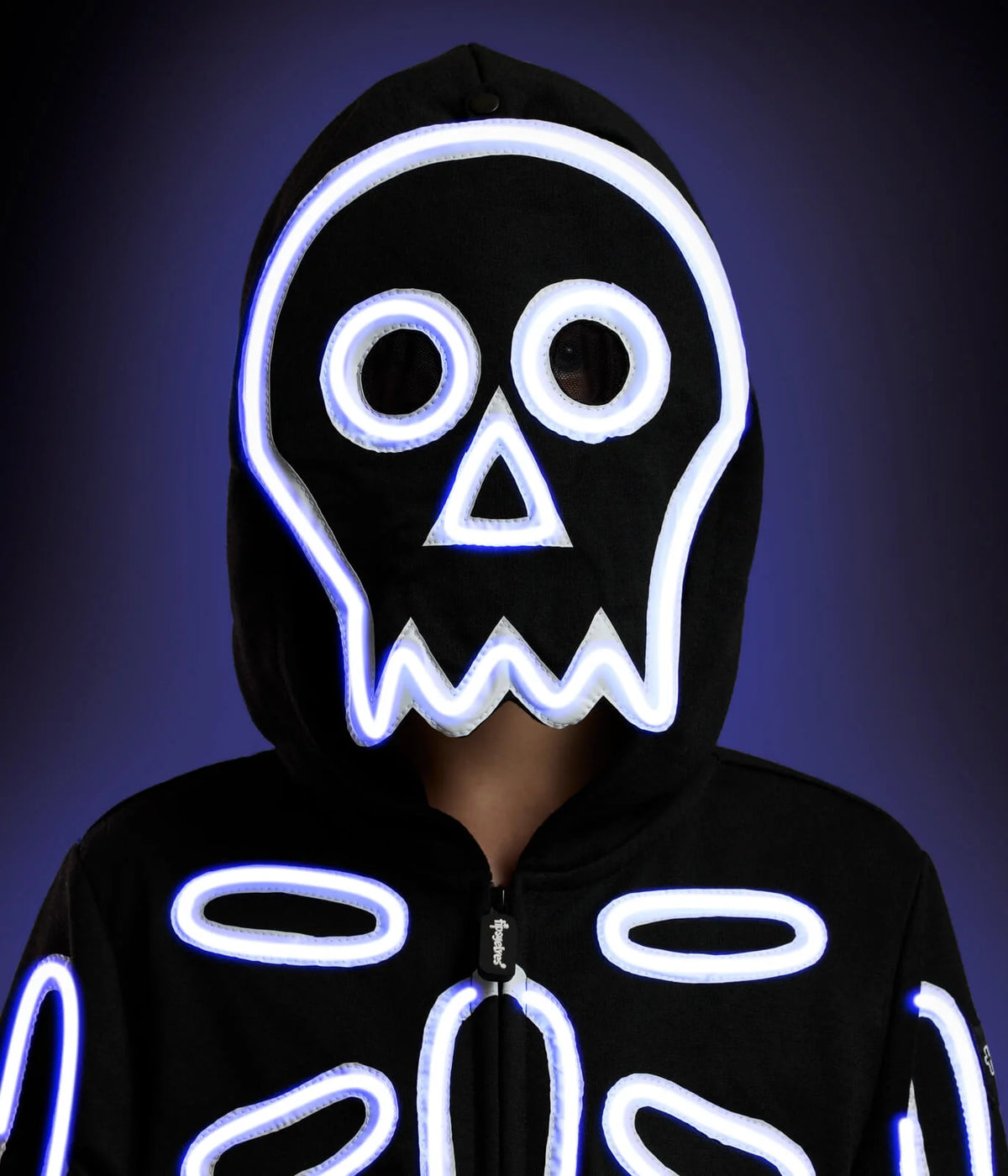 Boy's Neon LED Light Up Skeleton Costume