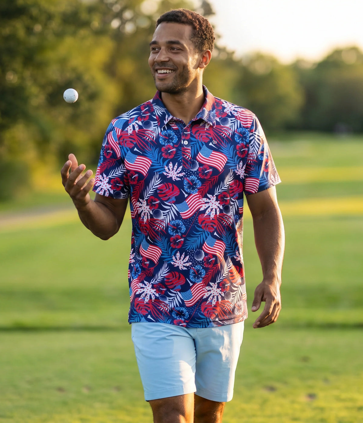 Men's Patriotic Paradise Golf Polo