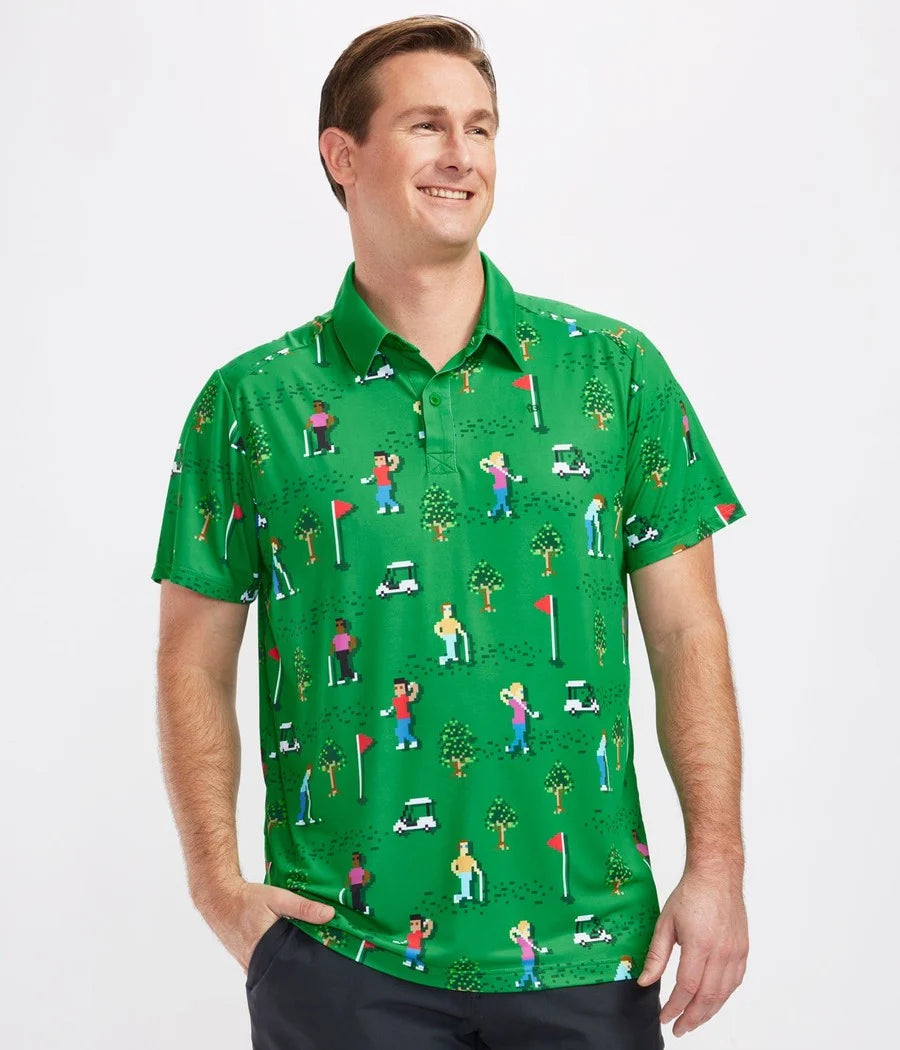 Men's 8-Bit Birdie Golf Polo