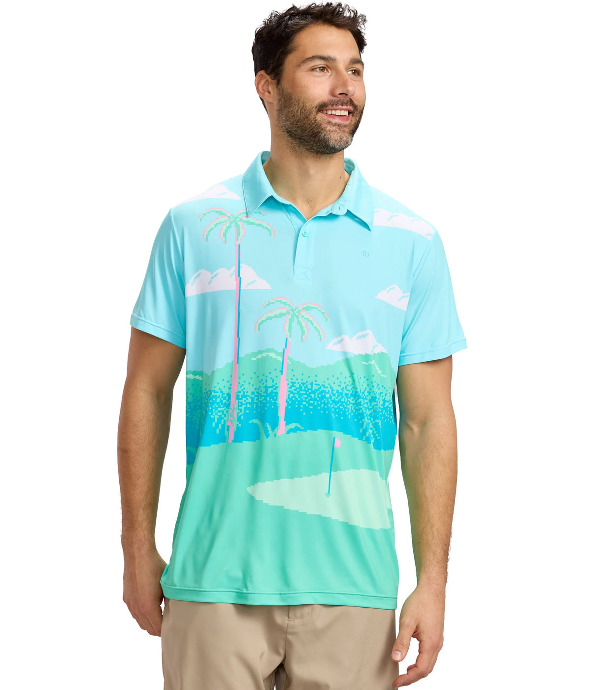 Men's 8-Bit Paradise Golf Polo