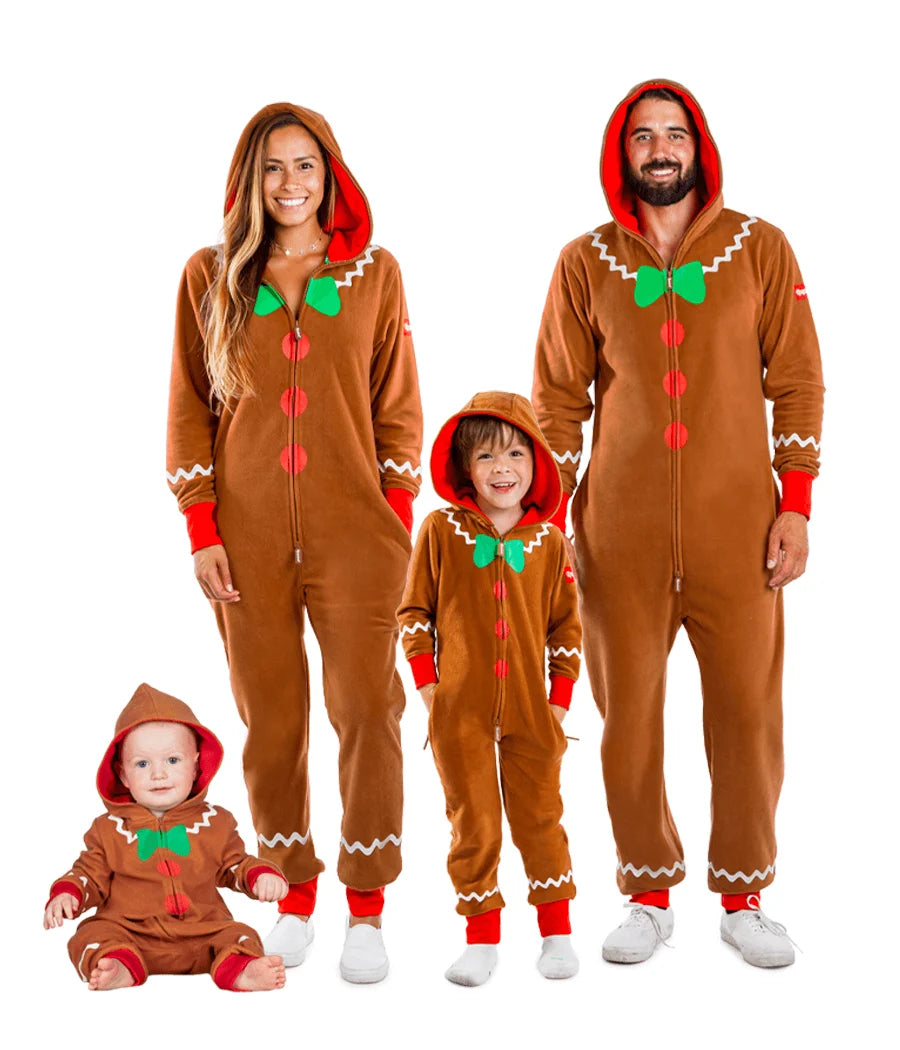 Matching Gingerbread Family Jumpsuits