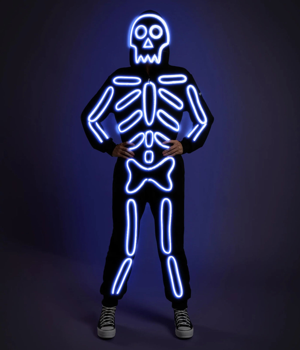 Women's Neon LED Light Up Skeleton Costume