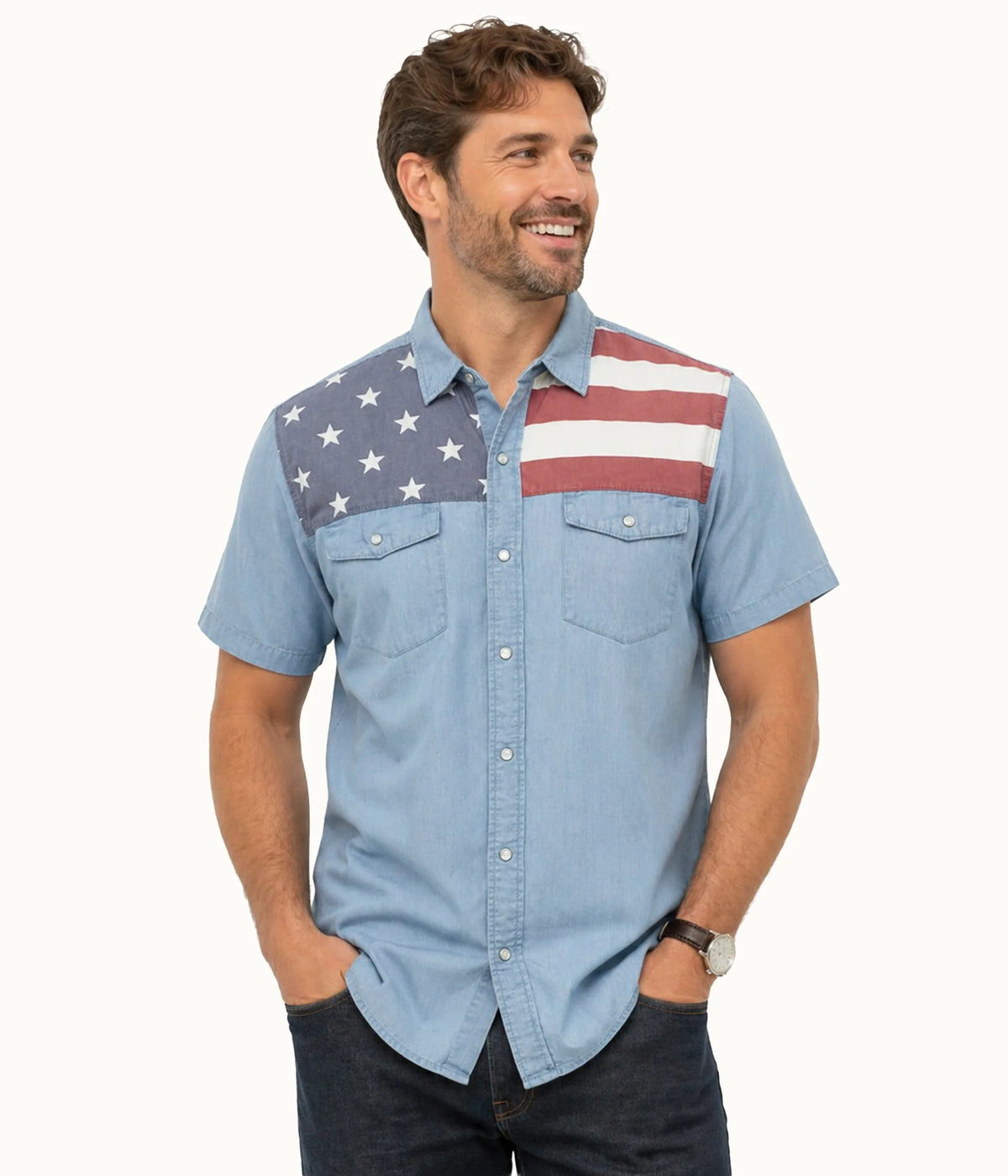Men’s Star Spangled Wrangler Button Down Shirt