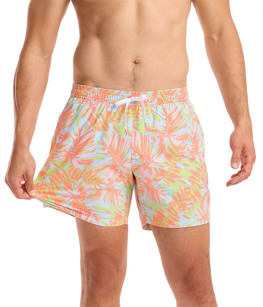 Leaf Luster Stretch Swim Trunks - 6" Inseam