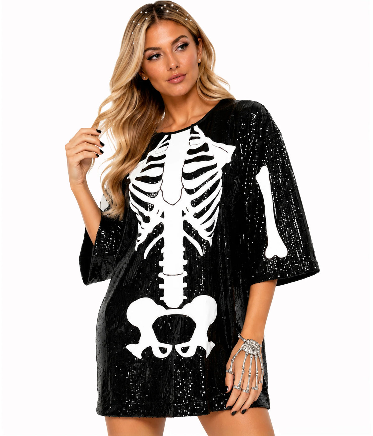 Sequined Skeleton Costume Dress