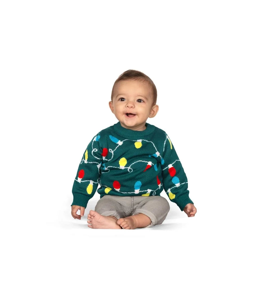 Baby Boy's Green Christmas Lights Sweater